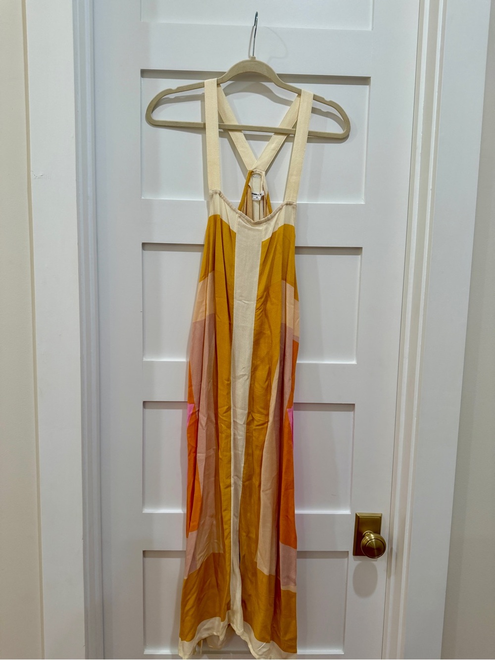 O'Neill Multicolor Stripe Maxi Dress in Mustard, Cream & Pink